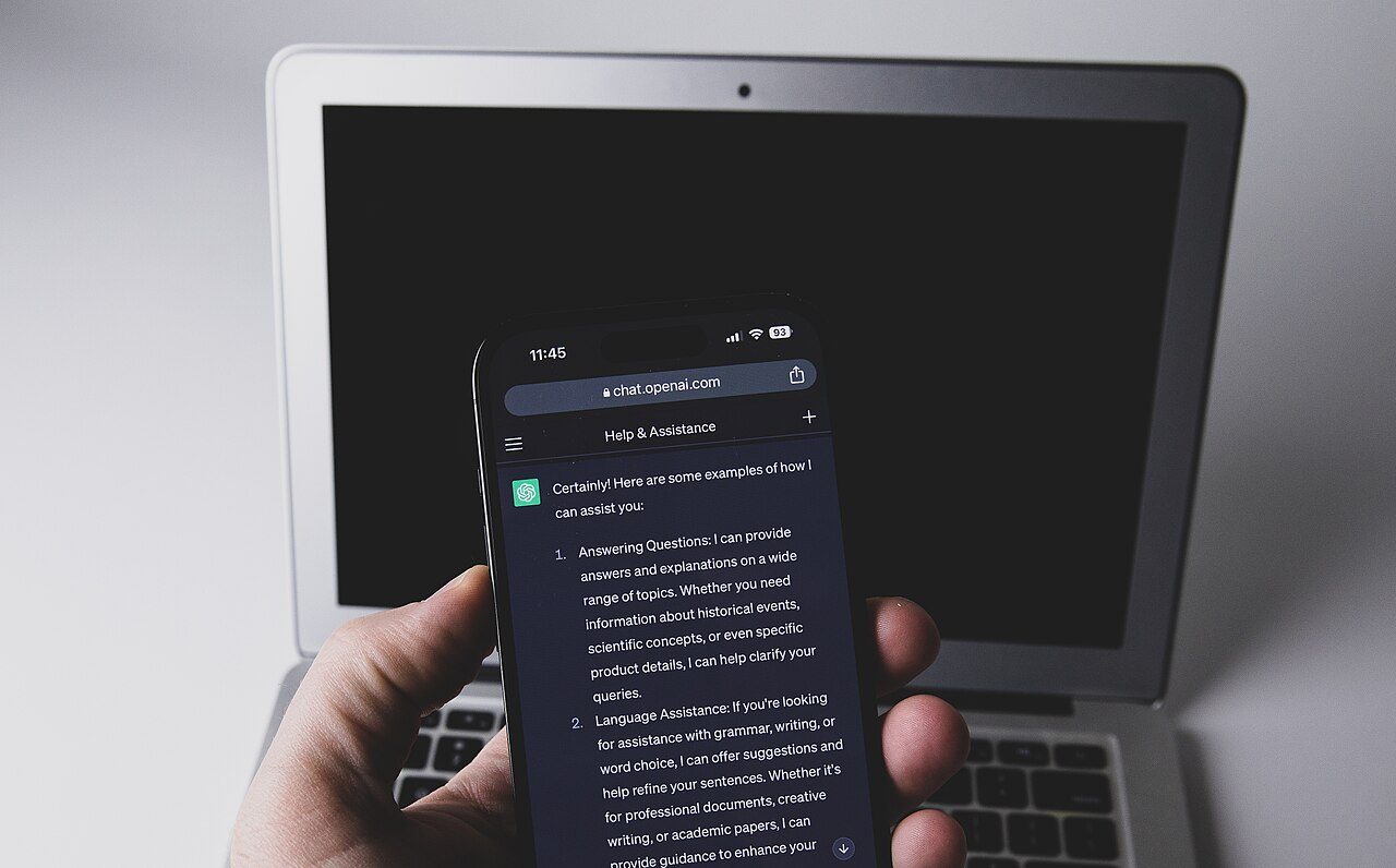 A smartphone showing the ChatGPT app
