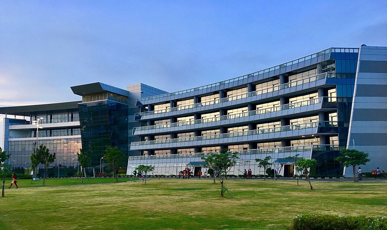 A Tata Consultancy Services office building at SIPCOT, Chennai