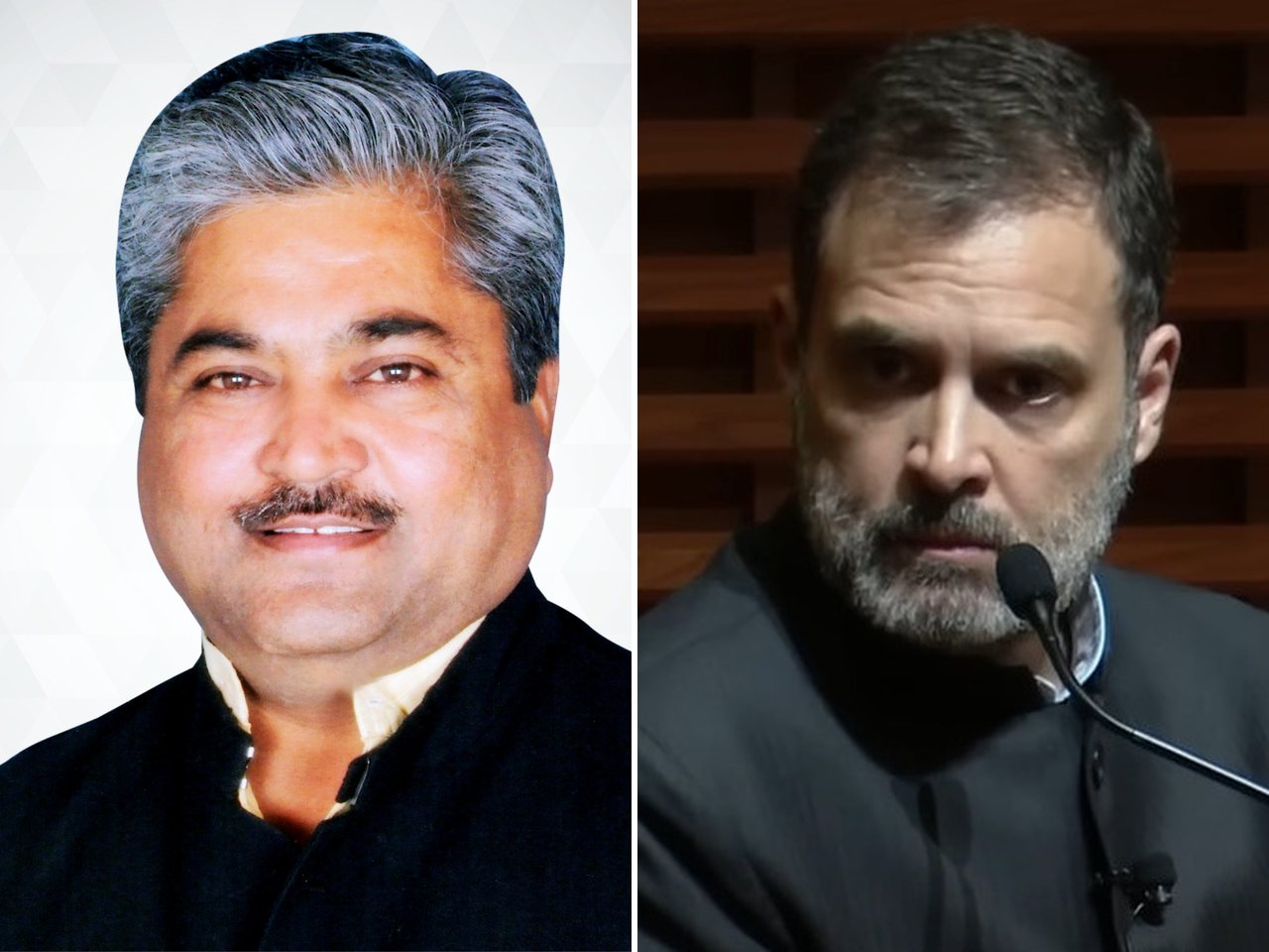 BJP leader and Sikkim Governor-designate Dushyant Gautam and Rahul Gandhi, who joined the sit-in (file photos)