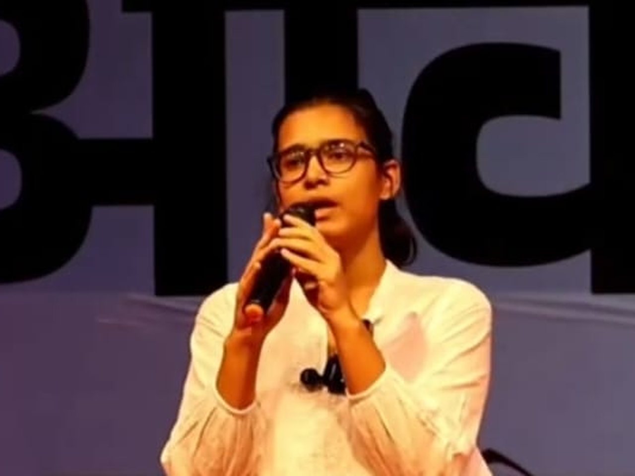 AISA leader Neha Bora speaking at an event (file photo)