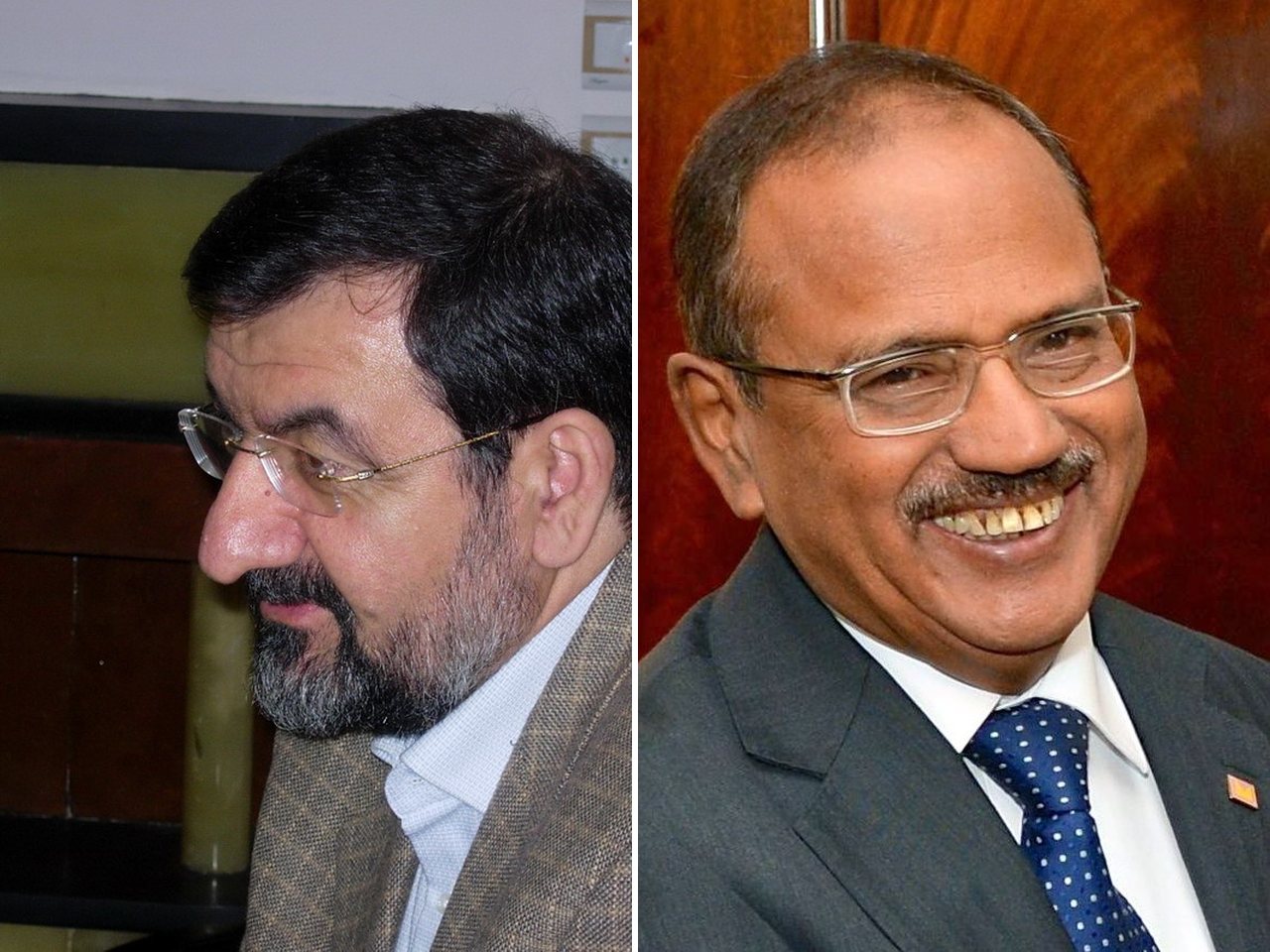 Iran's security chief Mohsen Rezaei and NSA Ajit Doval (file photos)