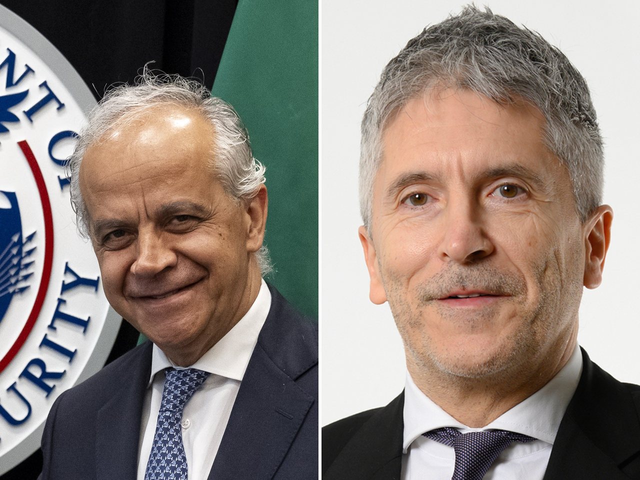 Italy's Interior Minister Matteo Piantedosi and Spain's Interior Minister Fernando Grande-Marlaska (file photos)