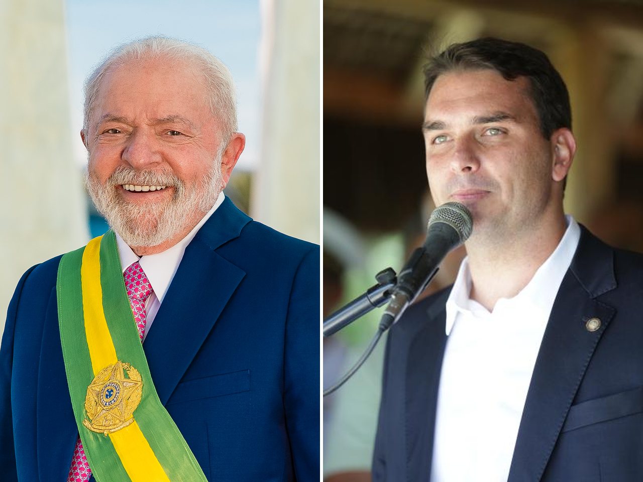 President Luiz Inácio Lula da Silva and Senator Flávio Bolsonaro (file photos)