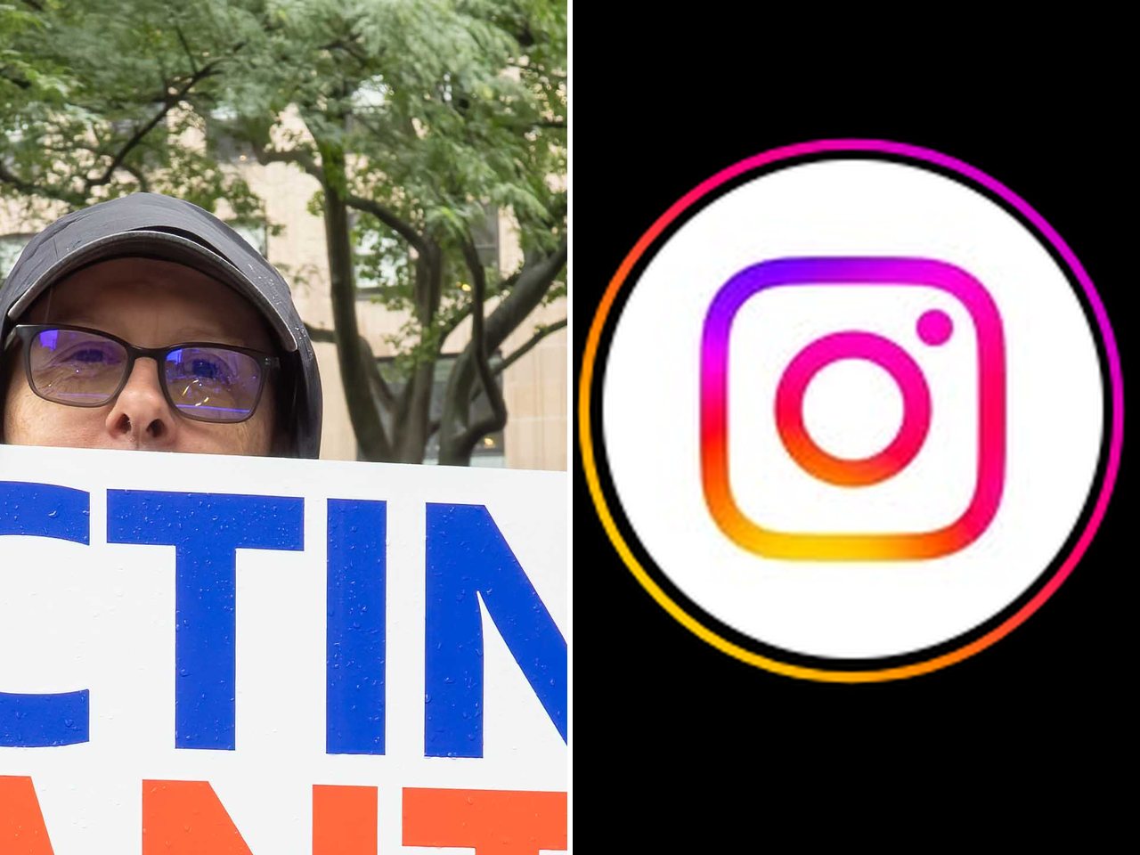 No Kings protesters in New York, and Instagram (file photo)