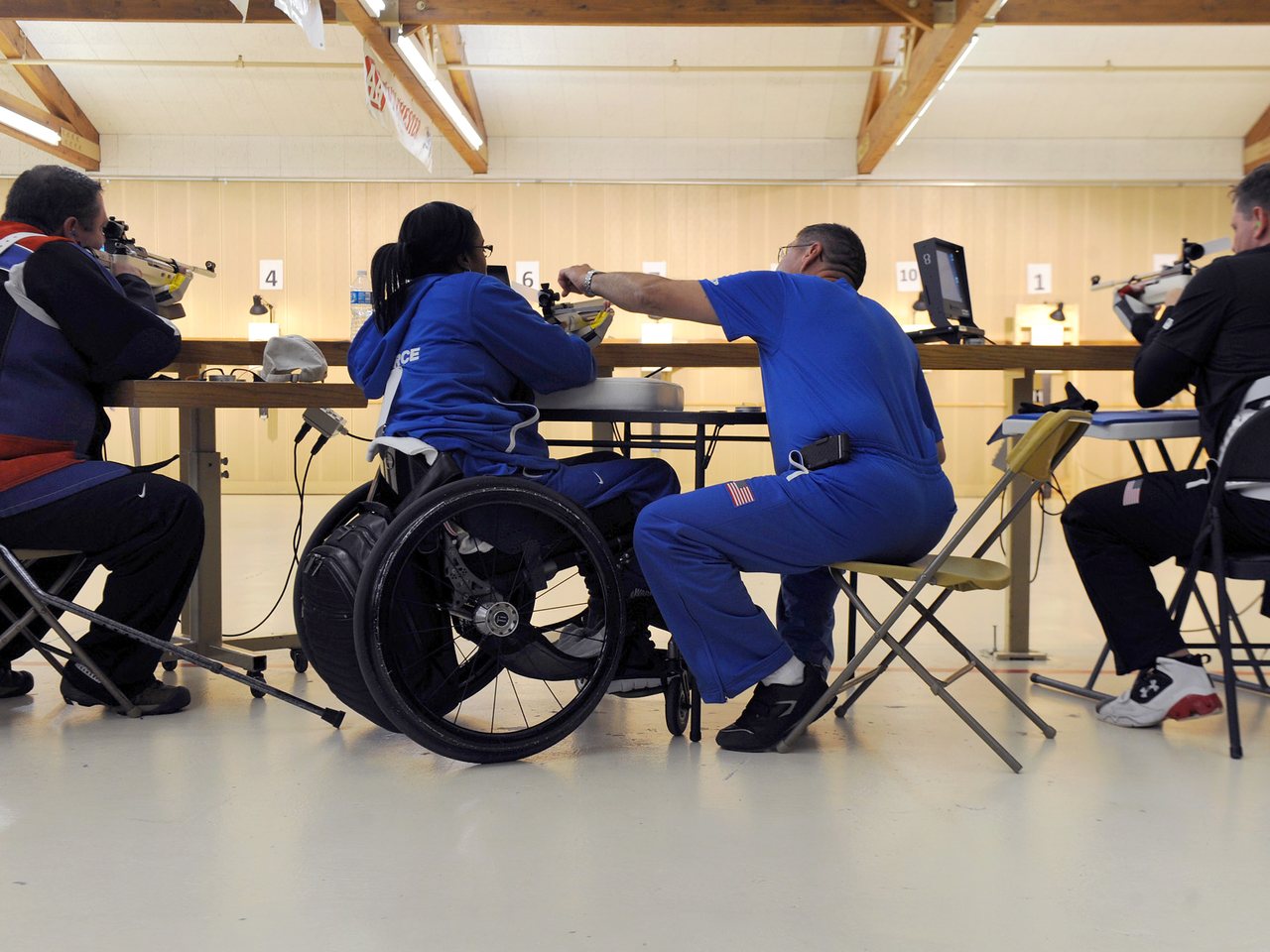 Para shooters on an air rifle range (file photo)