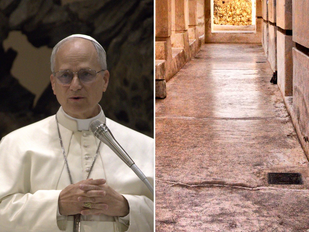 Pope Leo XIV and the Yemeni city of Taiz (file photos)