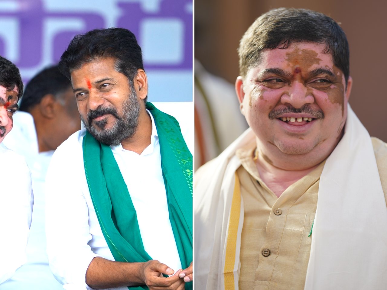 Telangana Chief Minister A Revanth Reddy and minister Ponnam Prabhakar (file photo)
