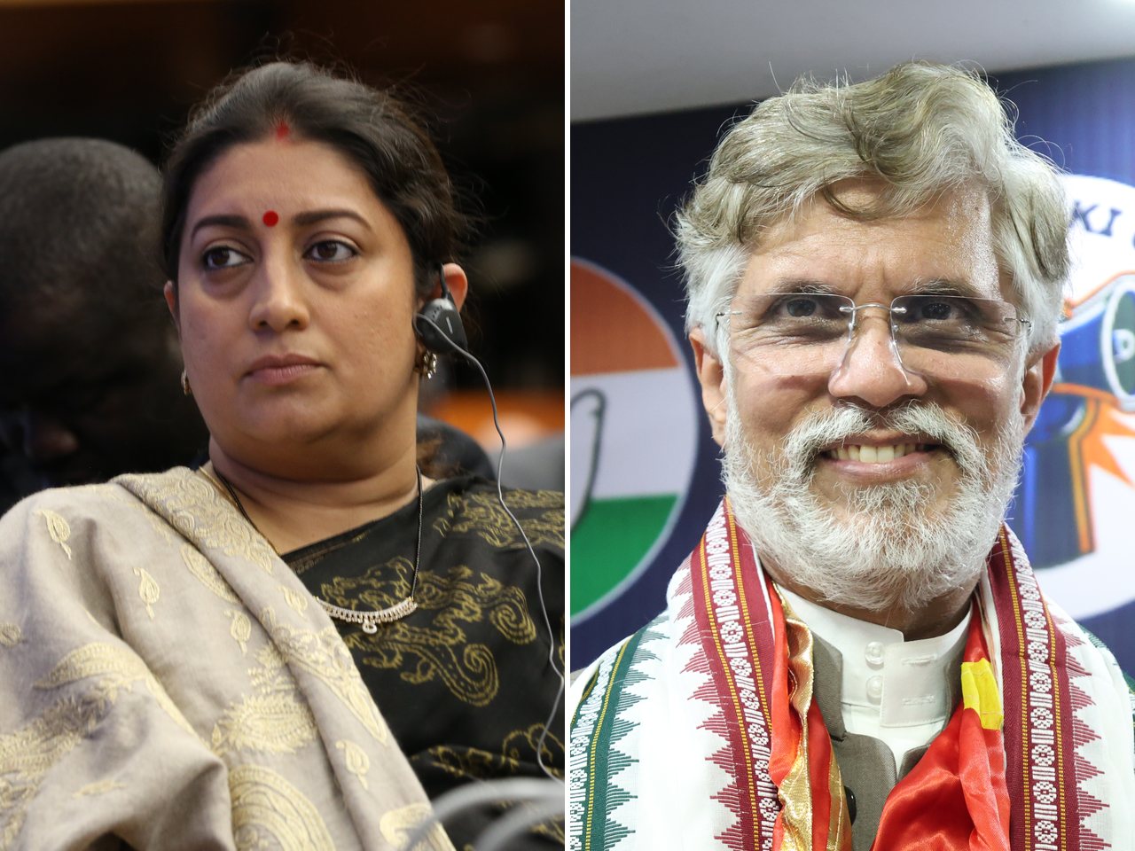 Smriti Irani and Pawan Khera (file photos)