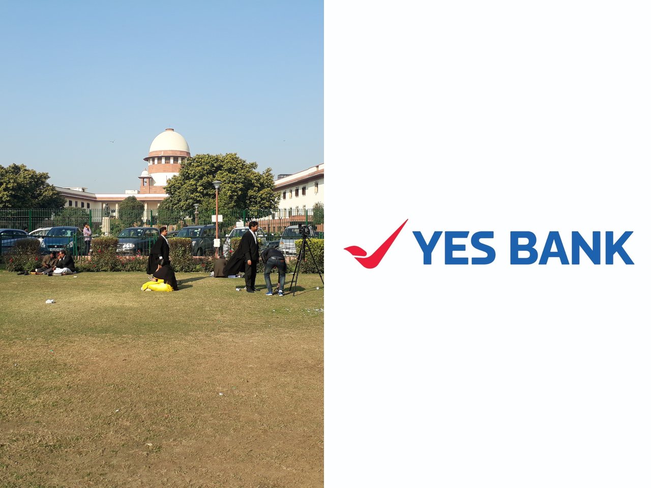 Supreme Court of India building and YES Bank logo (file photos)