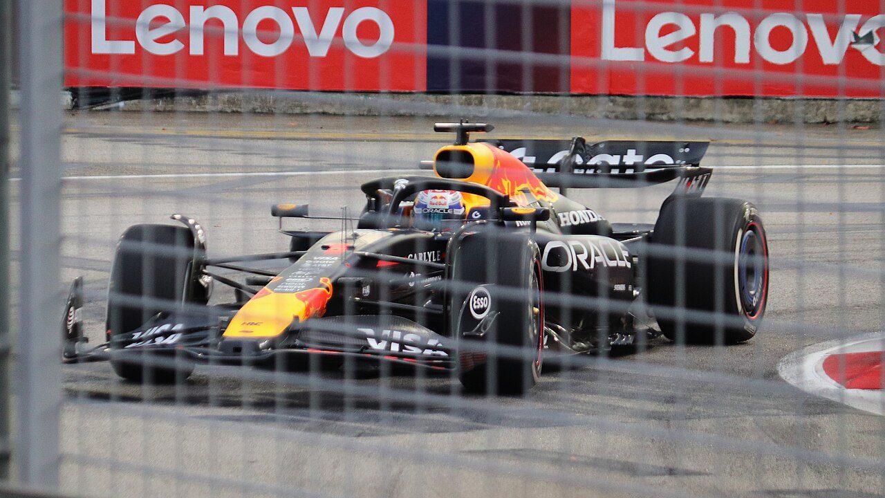 Max Verstappen at the Marina Bay circuit in Singapore in 2025 (file photo)