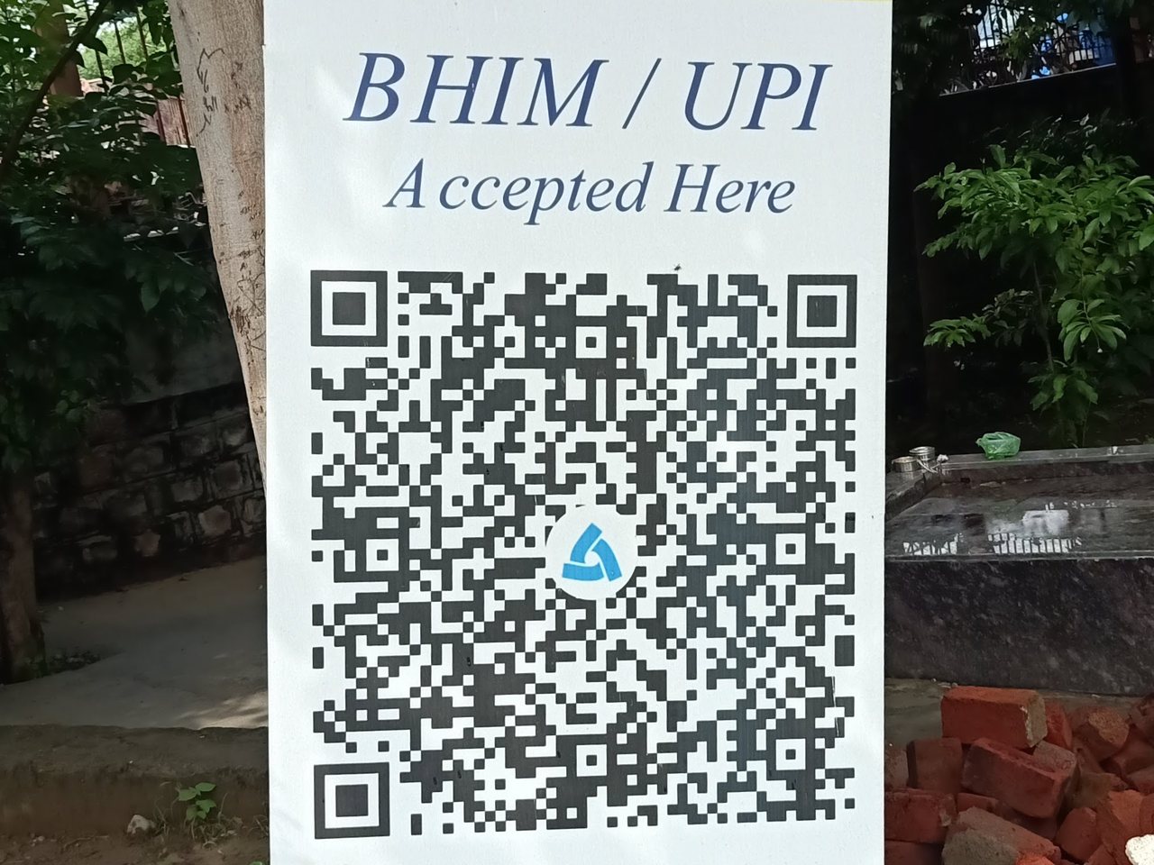 A BHIM UPI QR code for payments